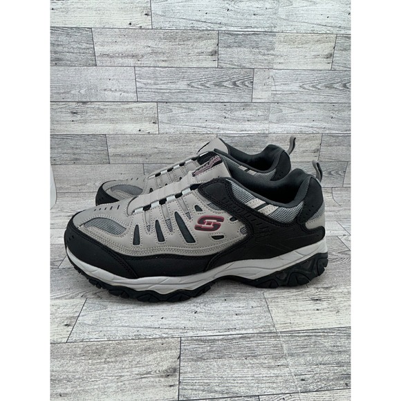 Skechers‎ Athletics 51866EWW Men Sz 13 Gray Black Leather Walking Shoes Sneaker main image 13